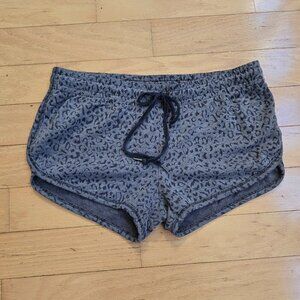 Obey | gray leopard print sporty lounge shorts | WMS S